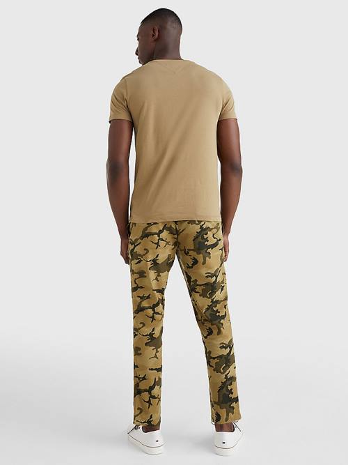 Brown Tommy Hilfiger Camo Graphic Logo Men's T Shirts | TH906ADB