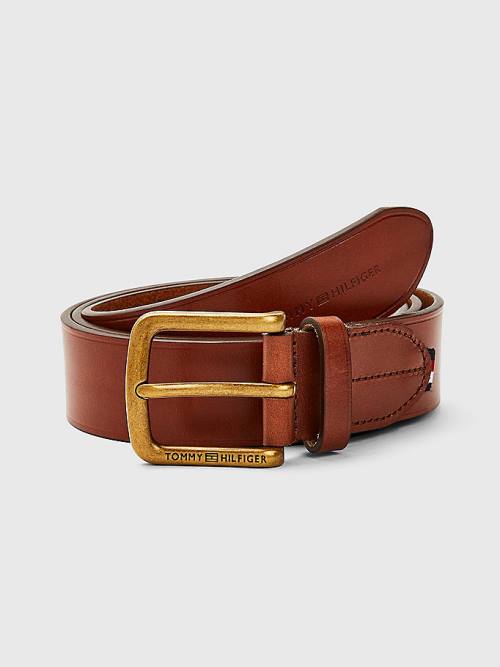 Brown Tommy Hilfiger Casual Leather Men\'s Belts | TH942PVQ