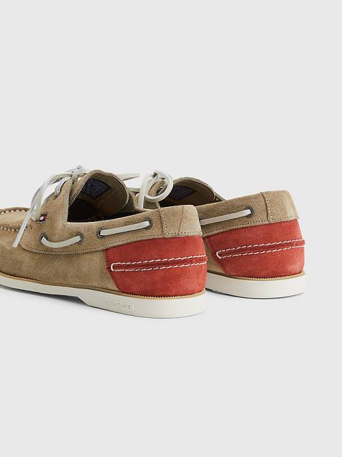 Brown Tommy Hilfiger Classic Suede Boat Men's Casual Shoes | TH546PAY