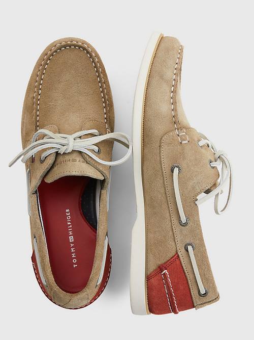 Brown Tommy Hilfiger Classic Suede Boat Men's Casual Shoes | TH546PAY