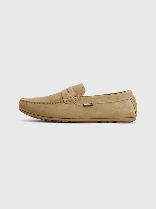 Brown Tommy Hilfiger Classic Suede Driving Men's Casual Shoes | TH329YIX