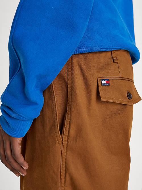 Brown Tommy Hilfiger Crest Relaxed Fit Chinos Men's Pants | TH796HEQ