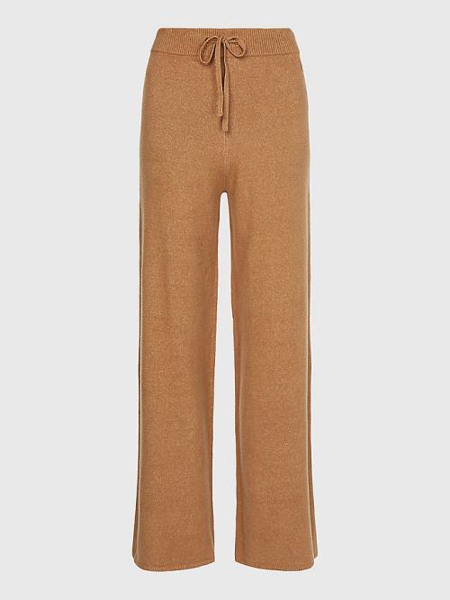 Brown Tommy Hilfiger Curve TH Flex Wide Leg Women's Pants | TH293DPN