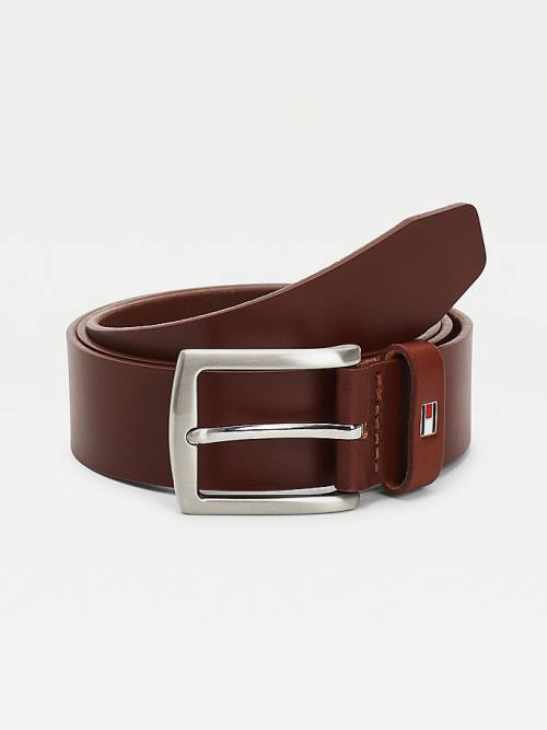 Brown Tommy Hilfiger Denton Leather Men\'s Belts | TH128EAH