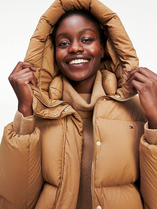 Brown Tommy Hilfiger Down Puffer Women's Jackets | TH195QRC