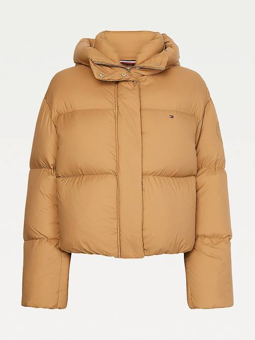 Brown Tommy Hilfiger Down Puffer Women's Jackets | TH195QRC