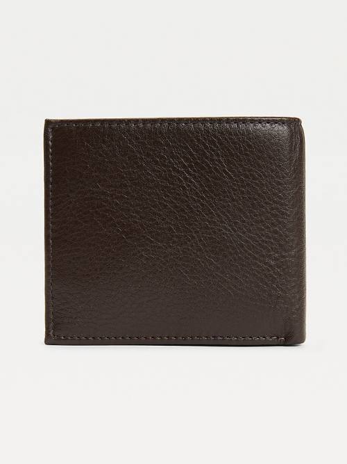 Brown Tommy Hilfiger Downtown Leather Bifold Men's Wallets | TH270OJN