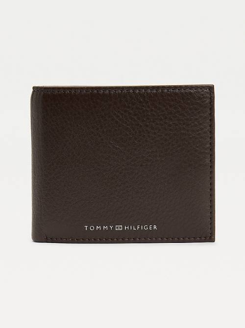 Brown Tommy Hilfiger Downtown Leather Bifold Men\'s Wallets | TH270OJN