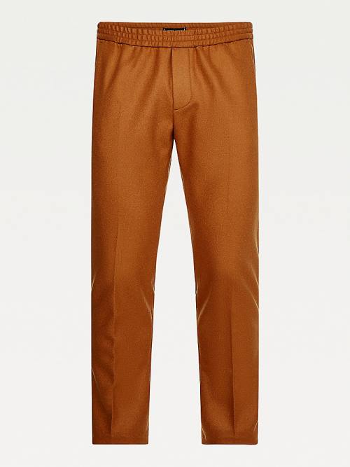 Brown Tommy Hilfiger Elevated Wool Cashmere Pull-On Men's Pants | TH439GQH