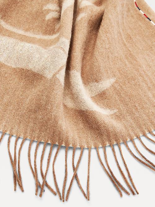 Brown Tommy Hilfiger Elevated Wool Crest Women's Scarves | TH175HZG