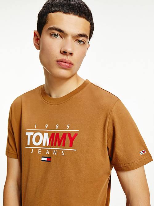 Brown Tommy Hilfiger Essential Graphic Men's T Shirts | TH904DXO