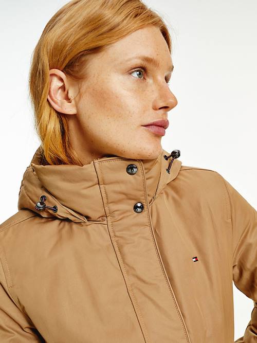 Brown Tommy Hilfiger Essential Padded Parka Women's Coats | TH905QZR