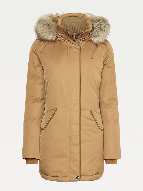 Brown Tommy Hilfiger Essential Padded Parka Women's Coats | TH905QZR