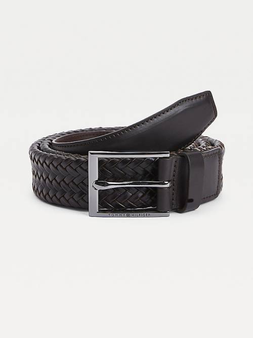 Brown Tommy Hilfiger Formal Braided Men\'s Belts | TH653BOH