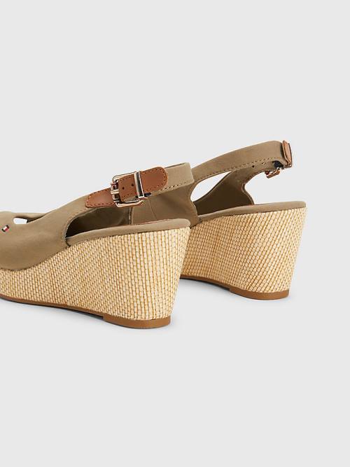 Brown Tommy Hilfiger Iconic Slingback Espadrille Wedges Women's Sandals | TH120SIQ