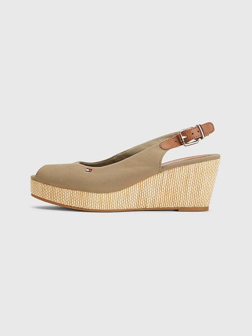 Brown Tommy Hilfiger Iconic Slingback Espadrille Wedges Women's Sandals | TH120SIQ