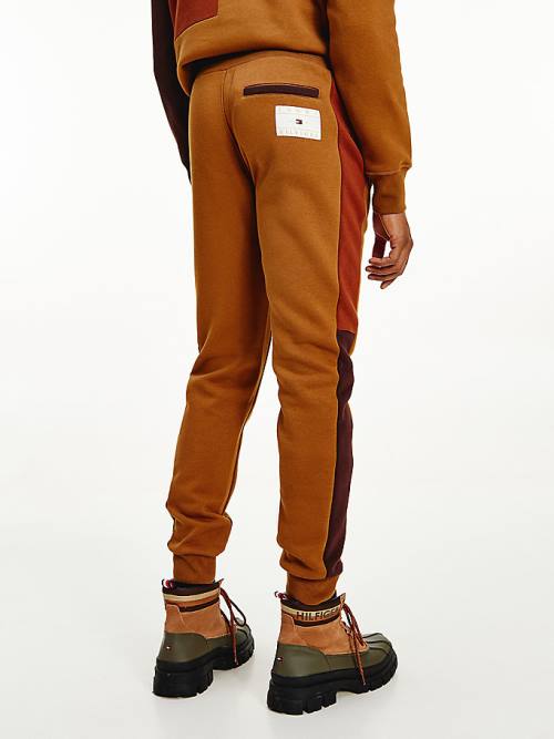 Brown Tommy Hilfiger Icons Colour-Blocked Joggers Men's Pants | TH304UFV