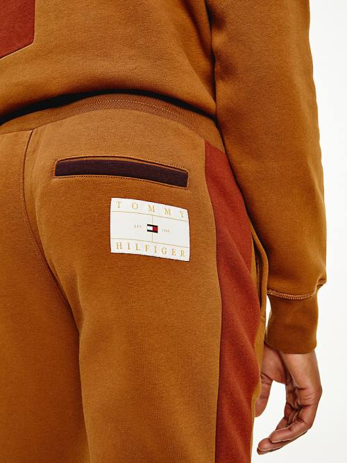 Brown Tommy Hilfiger Icons Colour-Blocked Joggers Men's Pants | TH304UFV