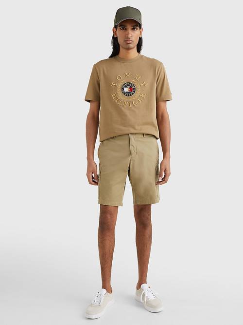 Brown Tommy Hilfiger Icons Embroidery Men's T Shirts | TH683UNZ