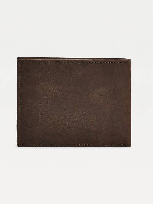 Brown Tommy Hilfiger Leather Credit Card Men's Wallets | TH428BNG