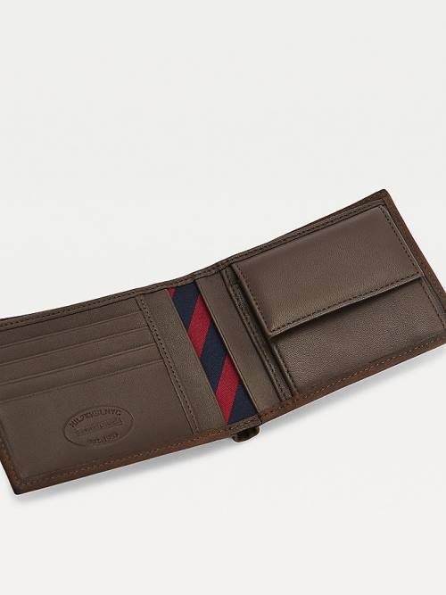 Brown Tommy Hilfiger Leather Credit Card Men's Wallets | TH428BNG