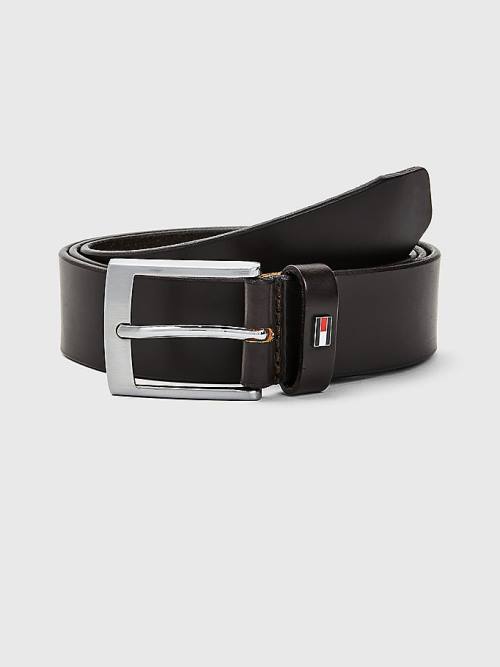 Brown Tommy Hilfiger Leather Flag Men\'s Belts | TH246XJL