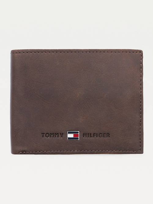 Brown Tommy Hilfiger Leather Flap Men\'s Wallets | TH278NMD