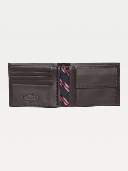 Brown Tommy Hilfiger Leather Flap Men's Wallets | TH740PIV