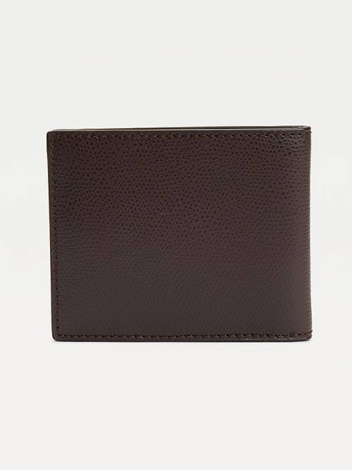 Brown Tommy Hilfiger Leather Small Credit Card Men's Wallets | TH268WZS