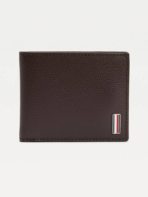 Brown Tommy Hilfiger Leather Small Credit Card Men\'s Wallets | TH268WZS