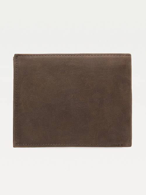 Brown Tommy Hilfiger Leather Trifold Men's Wallets | TH954JRD