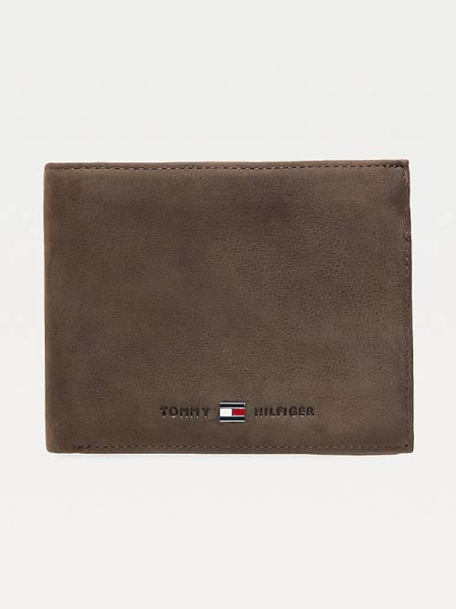 Brown Tommy Hilfiger Leather Trifold Men\'s Wallets | TH954JRD