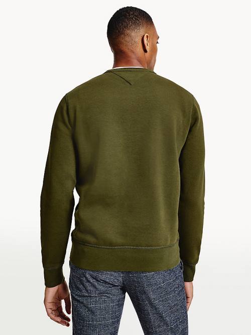 Brown Tommy Hilfiger Logo Crew Neck Men's Sweatshirts | TH239PLM