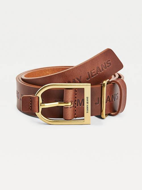 Brown Tommy Hilfiger Logo Fashion Women\'s Belts | TH409WLK