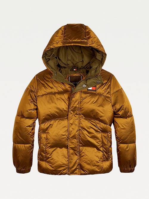 Brown Tommy Hilfiger Metallic Puffer Boys' Jackets | TH328JIN