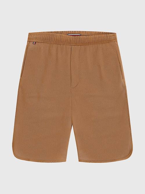 Brown Tommy Hilfiger Murray Wide Fit Twill Men's Shorts | TH572SFB