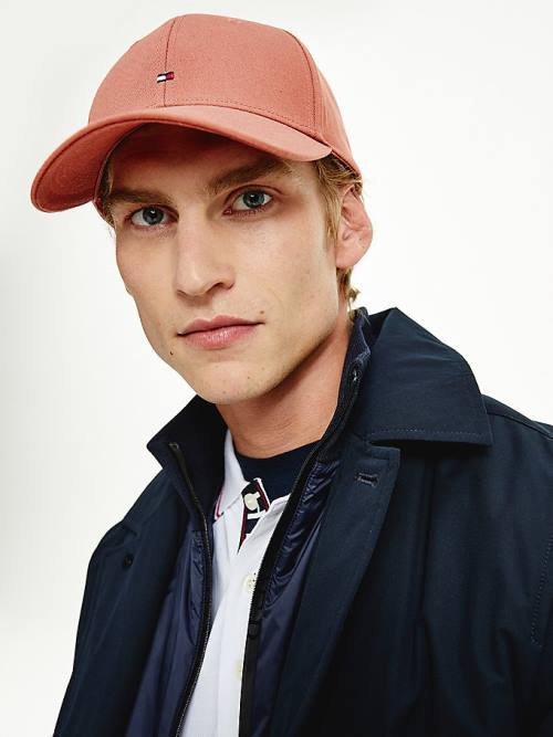 Brown Tommy Hilfiger Organic Cotton Flag Embroidery Cap Men's Hats | TH893AYT