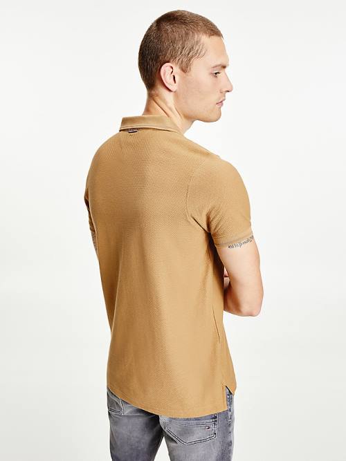 Brown Tommy Hilfiger Organic Cotton Slim Fit Men's Polo Shirts | TH016EQP