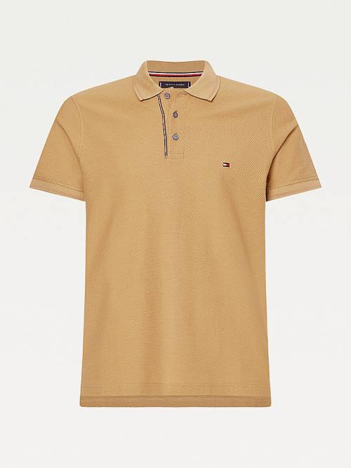 Brown Tommy Hilfiger Organic Cotton Slim Fit Men's Polo Shirts | TH016EQP