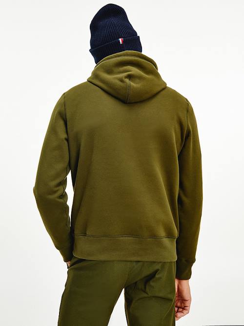 Brown Tommy Hilfiger Peached Fleece Men's Hoodie | TH382YJS