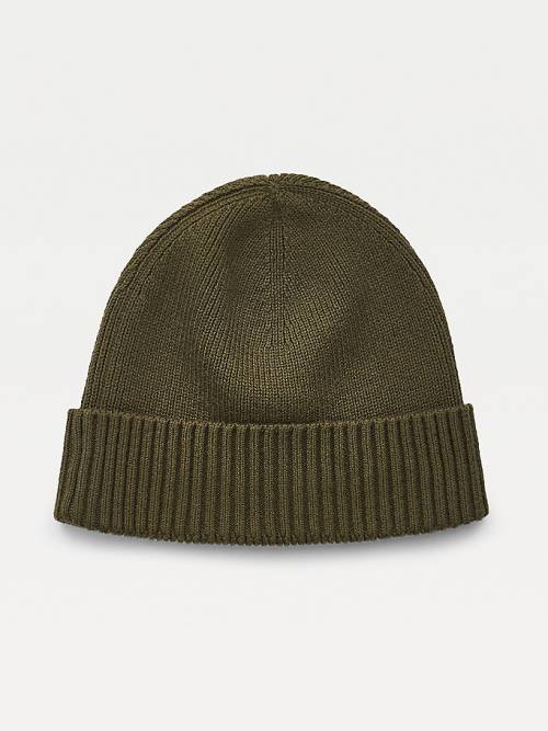 Brown Tommy Hilfiger Pima Cotton Cashmere Cuffed Beanie Men's Hats | TH807CLE