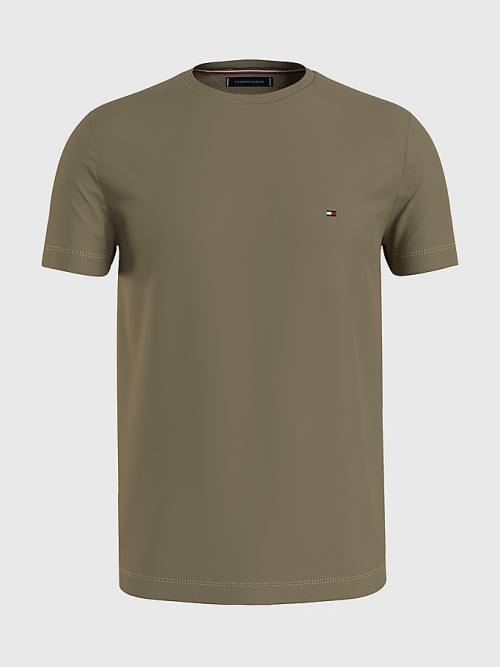 Brown Tommy Hilfiger Plus Stretch Organic Cotton Slim Fit Men\'s T Shirts | TH450LXB