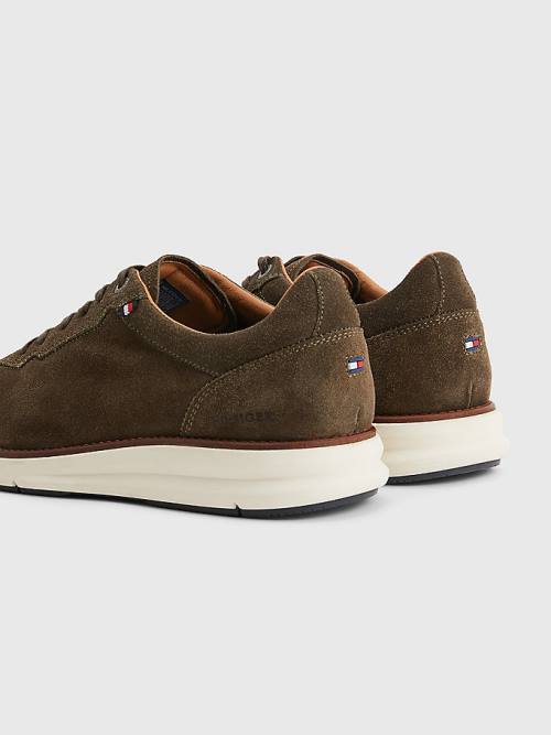 Brown Tommy Hilfiger Premium Hybrid Suede Men's Casual Shoes | TH892YIF