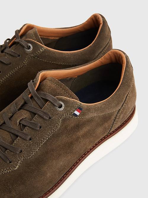 Brown Tommy Hilfiger Premium Hybrid Suede Men's Casual Shoes | TH892YIF