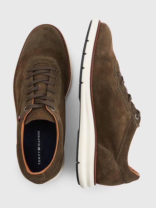 Brown Tommy Hilfiger Premium Hybrid Suede Men's Casual Shoes | TH892YIF