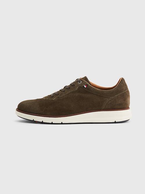 Brown Tommy Hilfiger Premium Hybrid Suede Men's Casual Shoes | TH892YIF