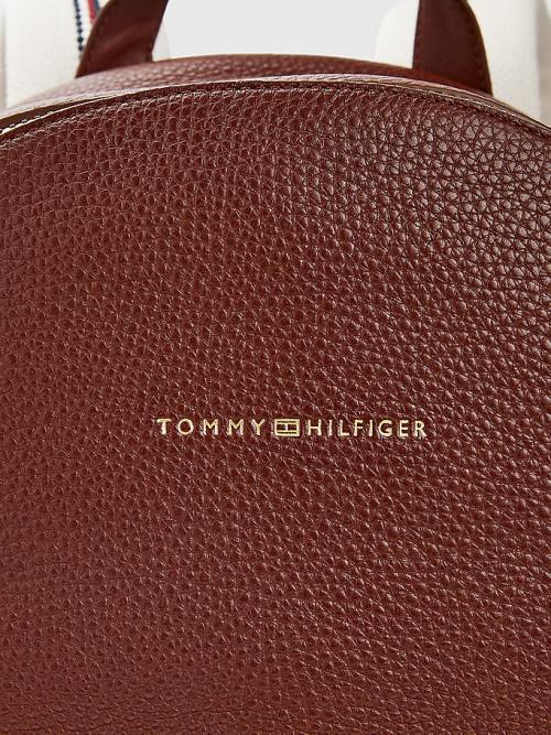 Brown Tommy Hilfiger Premium Leather Backpack Men's Bags | TH612VHI