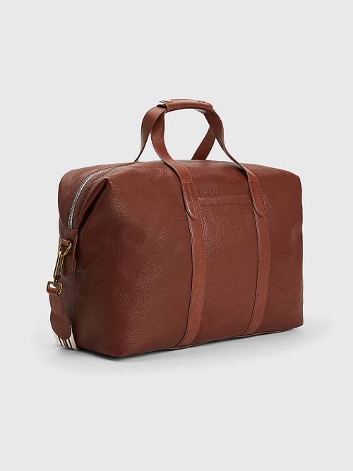 Brown Tommy Hilfiger Premium Leather Duffle Men's Bags | TH568VPO