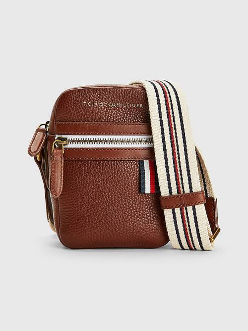 Brown Tommy Hilfiger Premium Leather Small Crossover Men\'s Bags | TH172ULD