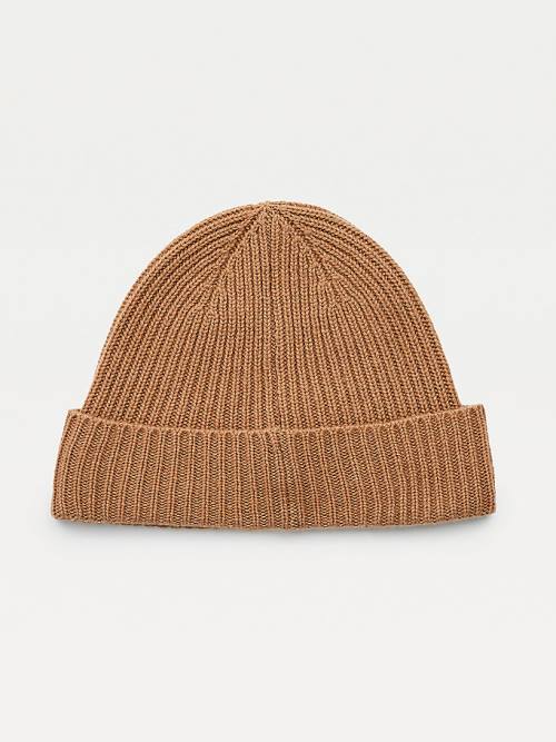 Brown Tommy Hilfiger Pure Cashmere Beanie Women's Hats | TH637RDX